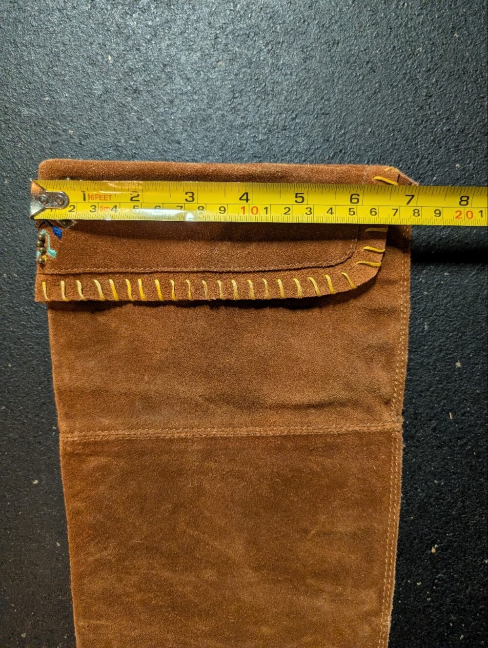 Aldo Size 37 Chestnut Brown Suede Embroidered Knee-High Boots - Picture 12 of 14